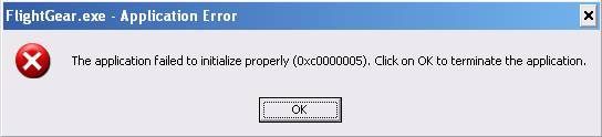 Error dialog by system