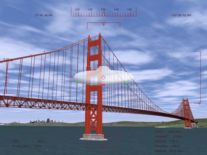 Screen shot with UFO, of Golden Gate Bridge