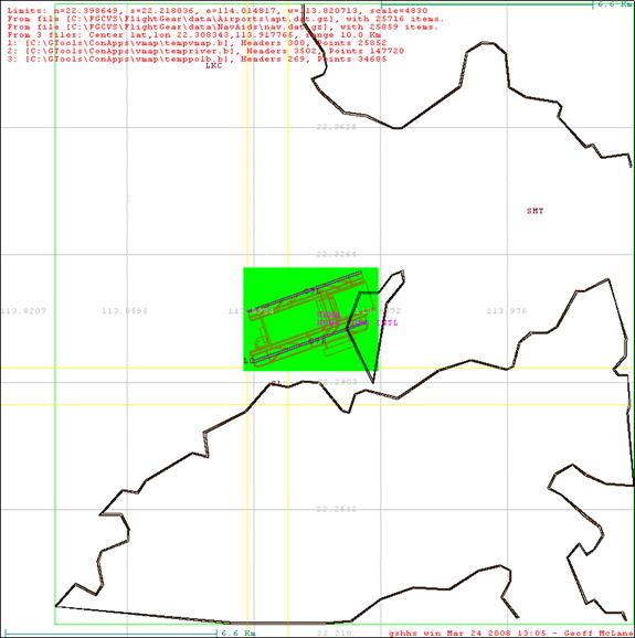 HK using VMAP0 coastline, rivers and politcal boundaries dataset